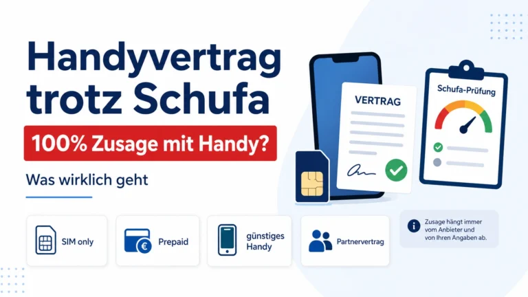 Handyvertrag trotz Schufa 100% Zusage mit Handy