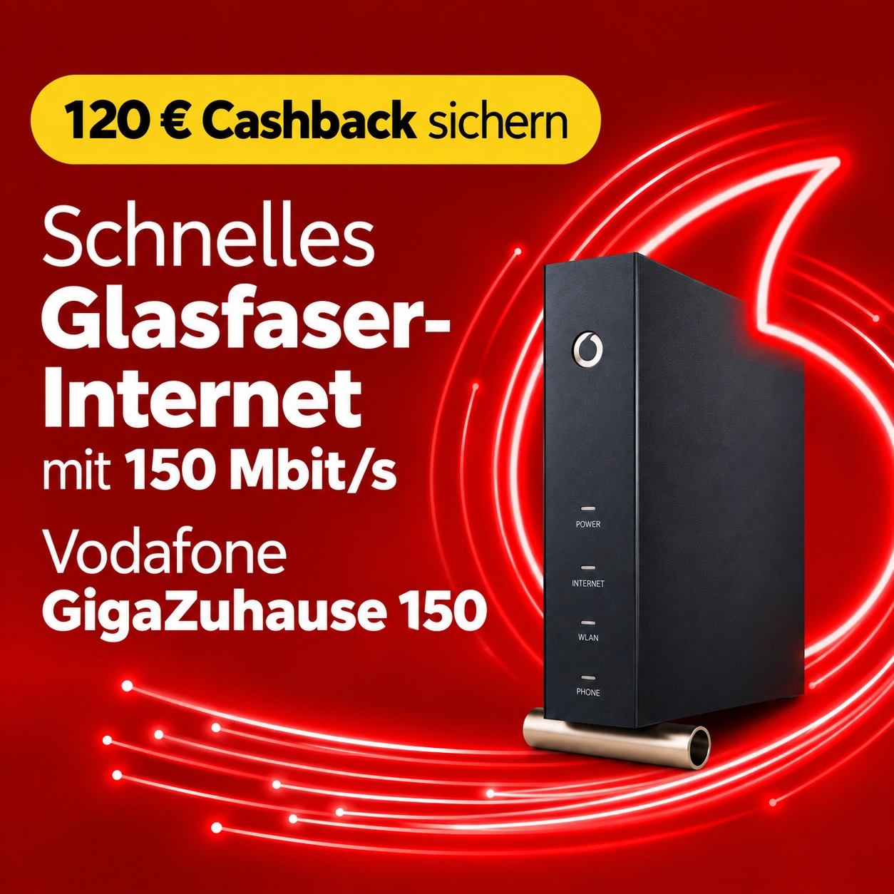 Vodafone GigaZuhause 150 Glasfaser für 19,99 bis zu 9 Monate