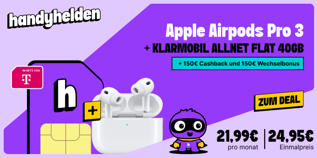 Apple AirPods Pro 3 – Allnet Flat 40GB
